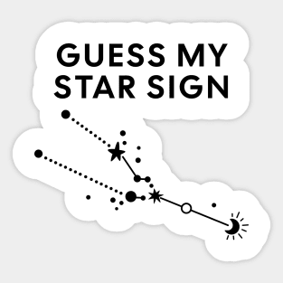 Guess My Star Sign – Taurus Zodiac, Astrology Constellation - Black Print Sticker